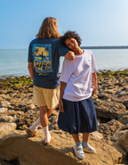RIDE THE WAVES NAVY TEE
