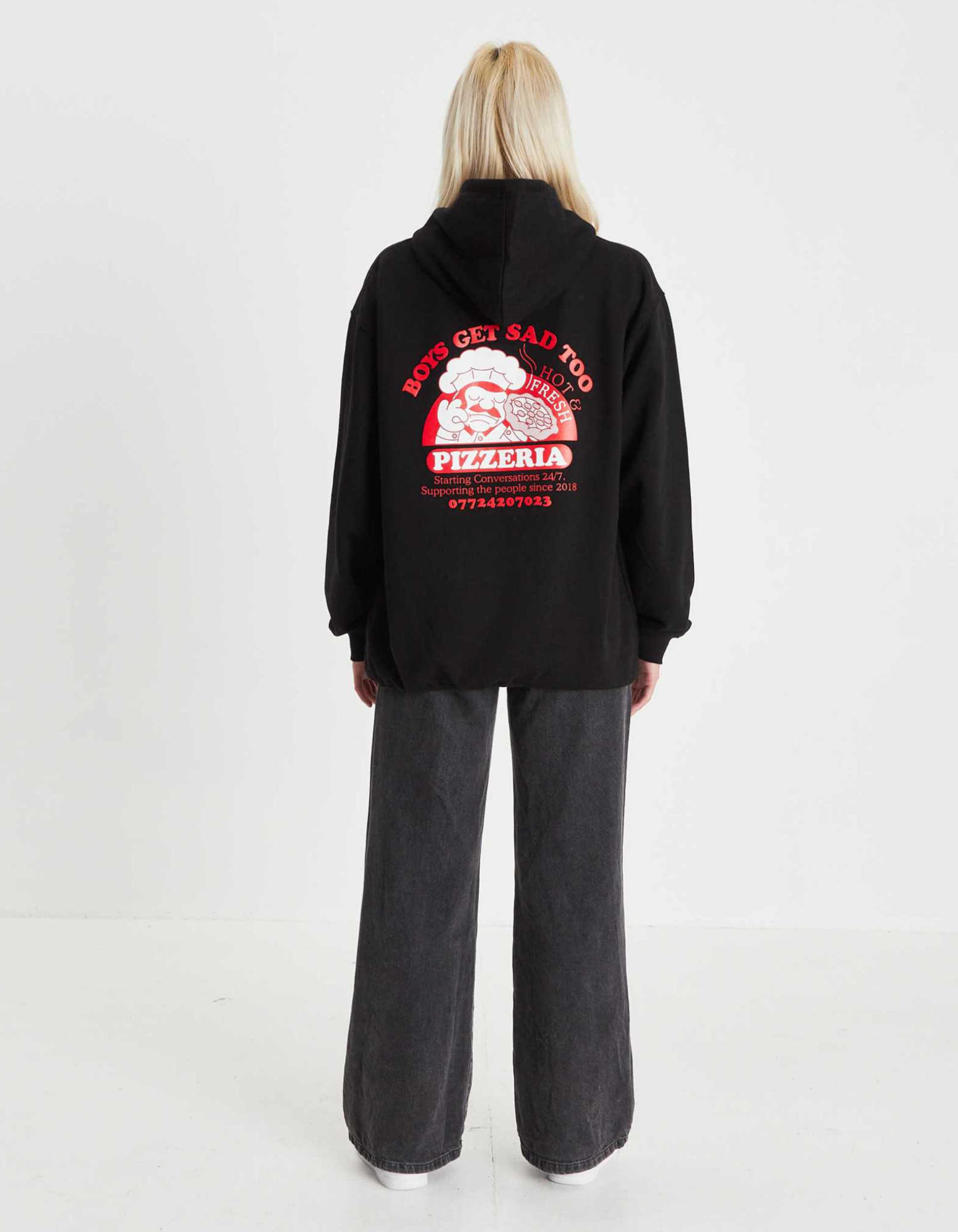 PIZZA HOODY BLACK