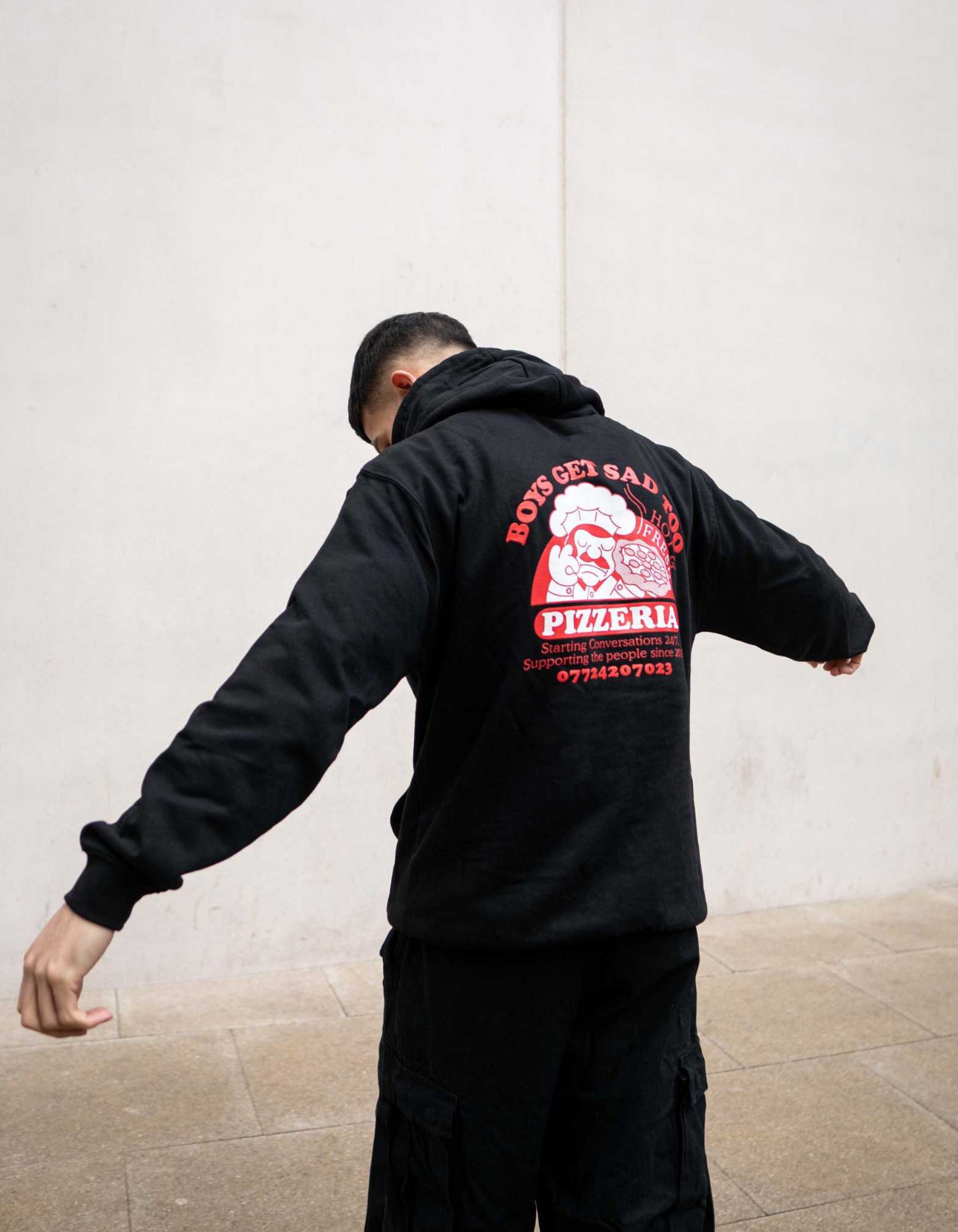 PIZZA HOODY BLACK