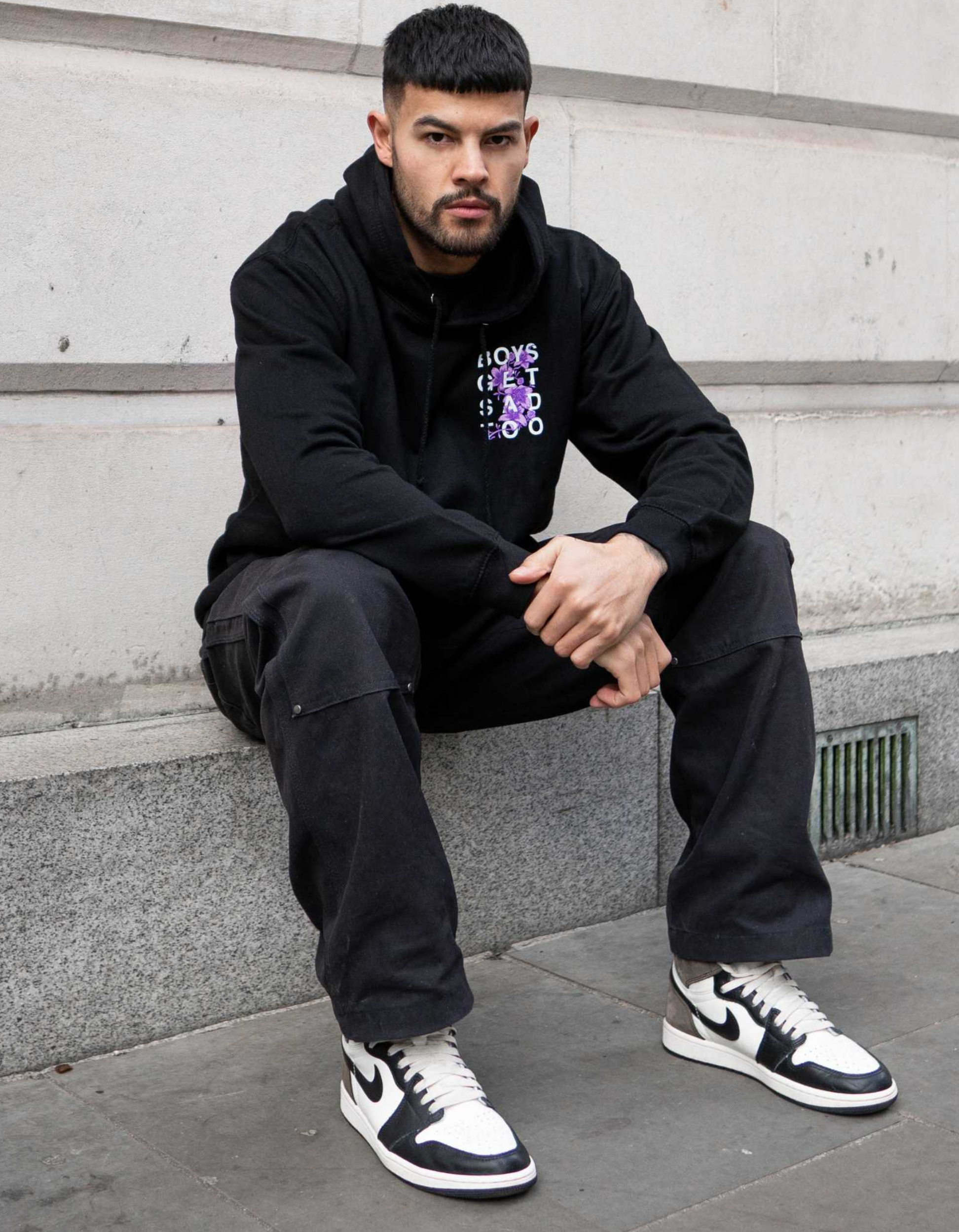 FLOWER HOODY BLACK