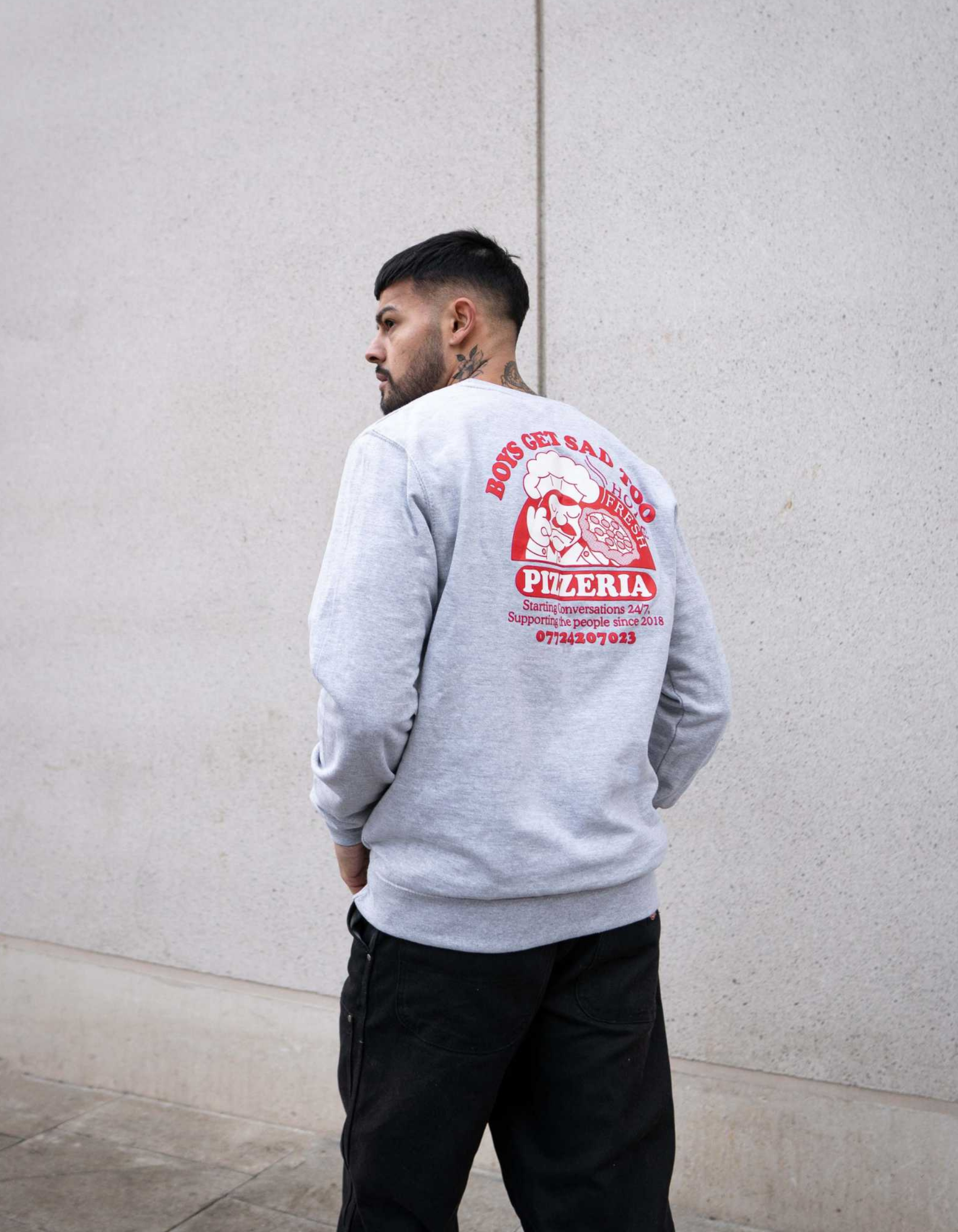 PIZZA CREWNECK GREY