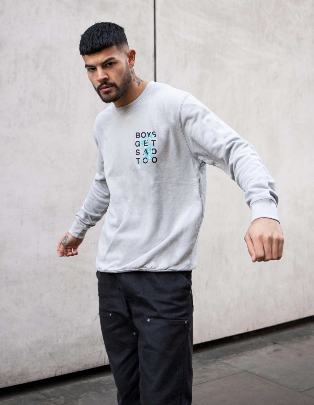 FLOWER CREWNECK GREY