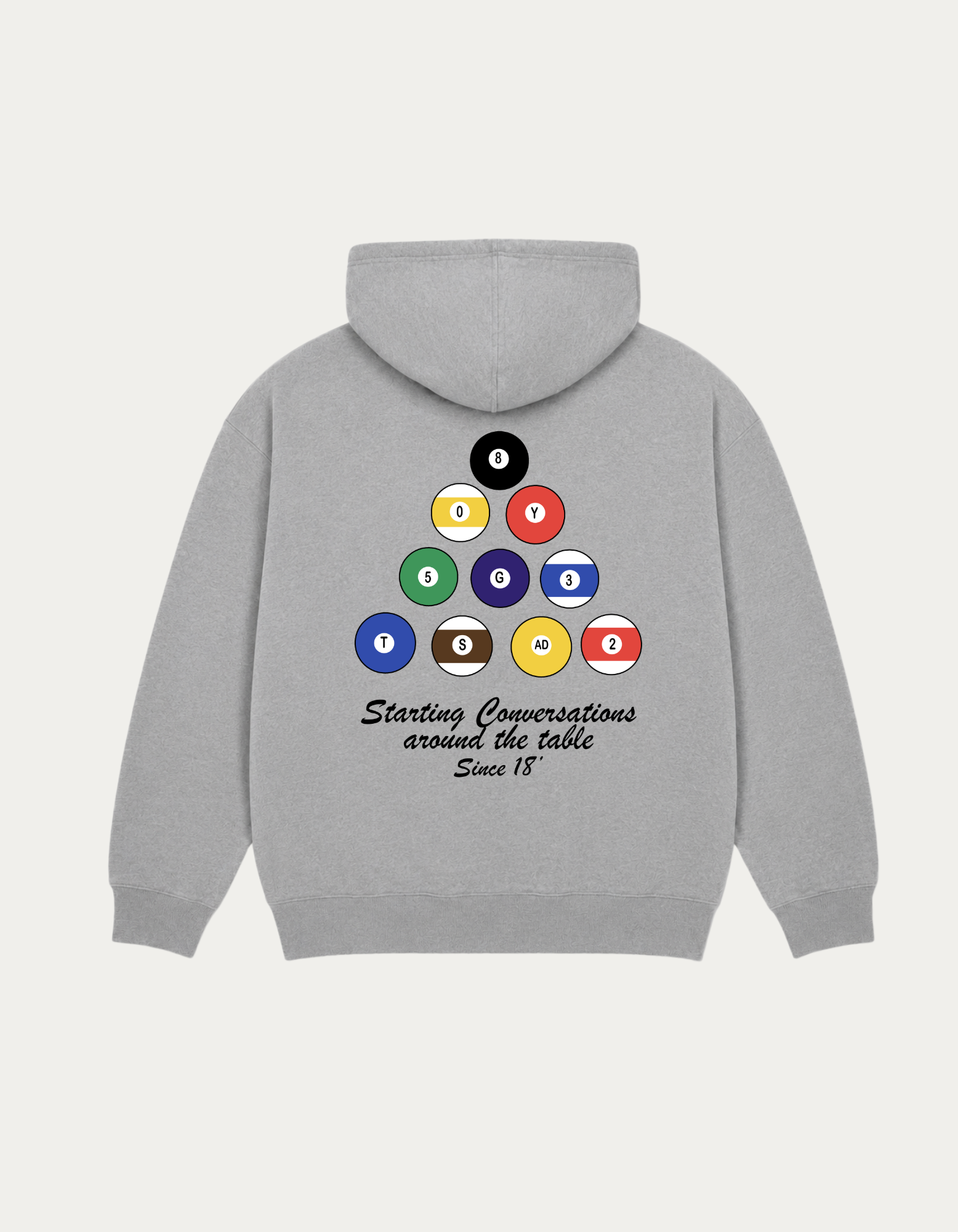 POOL TABLE ZIP HOODY GREY