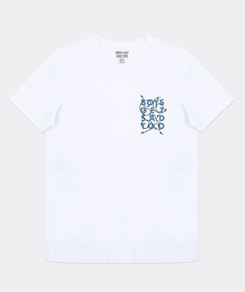 BARBED WIRE TEE OFF WHITE - Boys Get Sad Too