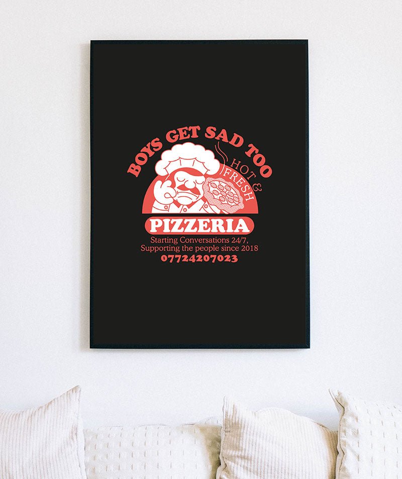 PIZZERIA PRINT BLACK - Boys Get Sad Too